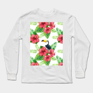 Toucan and tropical bouquet Long Sleeve T-Shirt